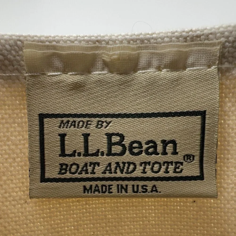 LL Bean Bag Boat and Tote Canvas Made in USA Navy Blue Maine Embroidered Megan